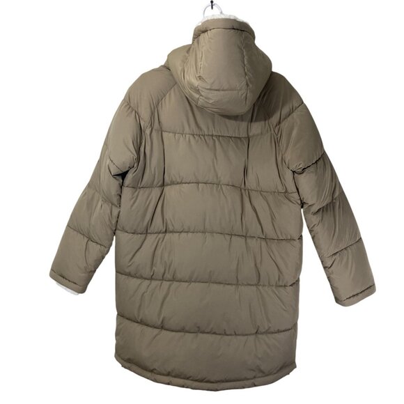 Calvin Klein Women's Faux-Fur-Lined Hooded Puffer Coat Medium Beige Winter Cozy - Picture 2 of 13